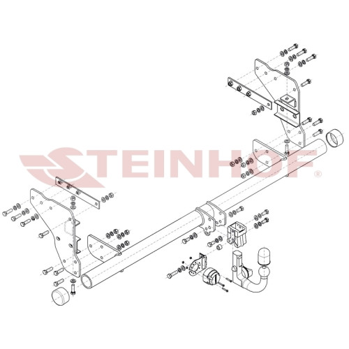 M-362 STEINHOF Фаркоп на Mitsubishi L200 2019-2023 без подрезки бампера. Тип шара: AV (вертикальное быстросъемное крепление шара на ключе). Нагрузки: 3500/140 кг, масса фаркопа 36,8 кг (без электрики в комплекте)
