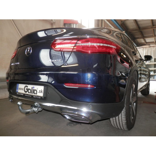 M145A GALIA Полностью оцинкованный фаркоп на Mercedes GLC-Class x253 2015-2022, Mercedes GLC-Class Coupe C253 2016-2022. Тип шара: A. Невидимый вырез бампера. Нагрузки: 2500/120 кг, масса фаркопа 17,52 кг