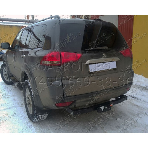 MI 20 AVTOS Фаркоп на Mitsubishi Pajero Sport 2008-2017 без подрезки бампера. Тип шара: F. Нагрузки: 2000/100 кг, масса фаркопа 20 кг (без электрики в комплекте)