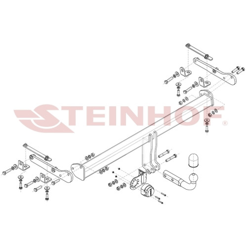 N-111 STEINHOF Фаркоп на Nissan Qashqai J11 (также Adblue) 2018-2022. Требуется подрезка бампера. Тип шара: A. Нагрузки: 2000/120 кг, масса фаркопа 21,1 кг (без электрики в комплекте)