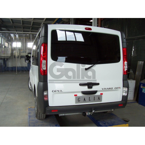 N048A GALIA Полностью оцинкованный фаркоп на Nissan Primastar 2002-2014, Opel Vivaro 2002-2014, Renault Trafic 2002-2014. Тип шара: A. Установка без снятия и выреза бампера. Нагрузки: 2100/85 кг, масса фаркопа 18,42 кг