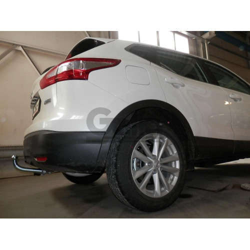 N054C GALIA Полностью оцинкованный фаркоп на Nissan Qashqai 2007-2014 (невидимый вырез бампера), Nissan Qashqai 2, в т.ч. Qashqai +2 2014-2021 (без подрезки бампера). Тип шара: C (горизонтальный съемный). Невидимый вырез бампера. Нагрузки: 1800/100 кг, ма