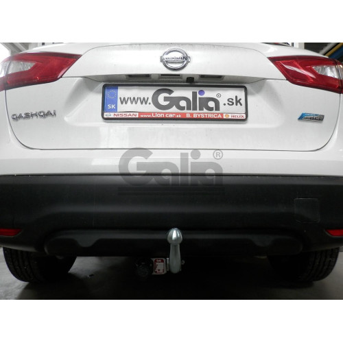 N054C GALIA Полностью оцинкованный фаркоп на Nissan Qashqai 2007-2014 (невидимый вырез бампера), Nissan Qashqai 2, в т.ч. Qashqai +2 2014-2021 (без подрезки бампера). Тип шара: C (горизонтальный съемный). Невидимый вырез бампера. Нагрузки: 1800/100 кг, ма