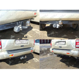 NS 18 AVTOS Фаркоп на Nissan Pathfinder R50 1996-2004, Infiniti QX4 1996-2003 без подрезки бампера. Тип шара: A. Нагрузки: 1500/75 кг, масса фаркопа 17,5 кг (без электрики в компл