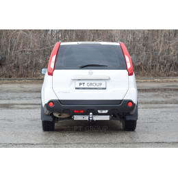 NXT-07-991124.00 PT GROUP Фаркоп с нержавеющей накладкой на Nissan X-Trail T31 2007-2014 без подрезки бампера. Тип шара: E (легкосъемный шар под квадрат). Нагрузки: 220