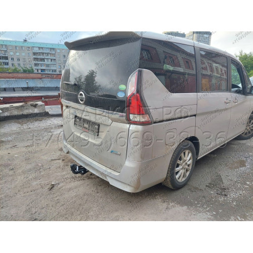 H.N32.A HALTY Фаркоп на Nissan Serena C27, в т.ч. Hybrid, Highway Star, в т.ч. с парктрониками 2017-2022. Требуется подрезка бампера. Тип шара: A. Нагрузки: 750/75 кг, масса фаркопа 14,3 кг