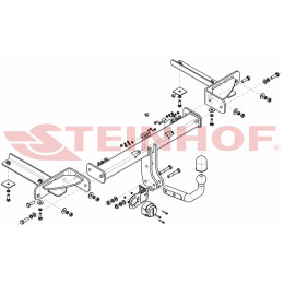 O-103 STEINHOF Фаркоп на Opel Astra IV J GTC 10/2011-2018. Требуется подрезка бампера. Тип шара: A. Нагрузки: 1800/75 кг, масса фаркопа 20,5 кг (без электрики в комплекте