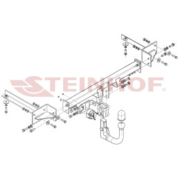 O-130 STEINHOF Фаркоп на Opel Corsa D хетчбек 3/5 дверей (кроме flex-fix и OPC) 10/2006-2014, Opel Corsa E хетчбек 3/5 дверей (кроме flex-fix) 2014-2019. Требуется подрезка бампера. Ти