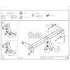O065A GALIA Полностью оцинкованный фаркоп на Opel Antara 2006-2013, 2013-2017, Chevrolet Captiva 2006-2013, 2013-2018. Только для авто без запаски снизу. Подрозетник убирается за бампер. Тип шара: A. Невидимый вырез бампера. Нагрузки: 2000/80 кг, масса фа