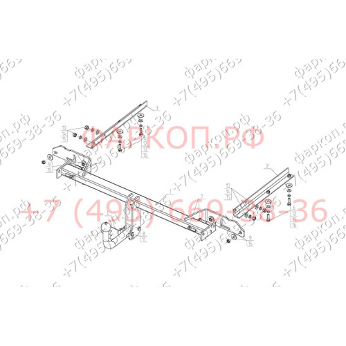 OP 07 AVTOS Фаркоп на Opel Zafira C Tourer 2012-2019. Необходима подрезка бампера. Тип шара: A. Нагрузки: 1500/75 кг, масса фаркопа 17 кг (без электрики в комплекте)