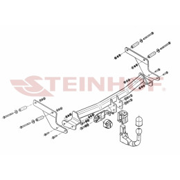 R-017 STEINHOF Фаркоп на Renault Captur 2013-2020 (Европейская версия). Требуется подрезка бампера. Тип шара: AV (вертикальное быстросъемное крепление шара на 