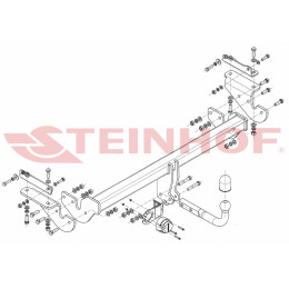 R-068 STEINHOF Фаркоп на Renault Kadjar 2015-2022 без подрезки бампера. Тип шара: A. Нагрузки: 2000/80 кг, масса фаркопа 26,1 кг (без электрики в комплекте)