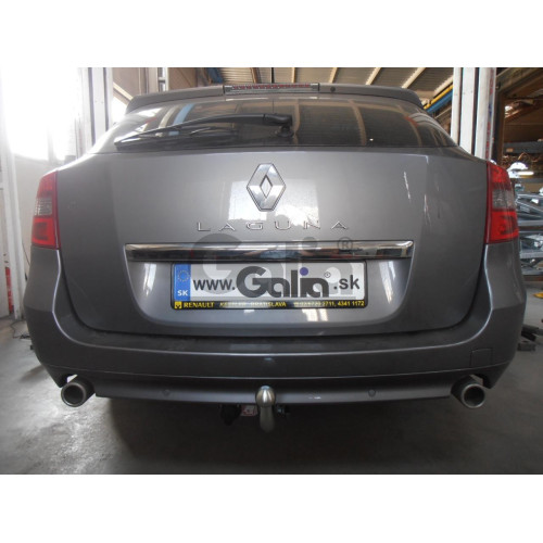 R090A GALIA Полностью оцинкованный фаркоп на Renault Laguna универсал 2007-2015. Тип шара: A. Установка без снятия и выреза бампера. Нагрузки: 1800/75 кг, масса фаркопа 17,21 кг