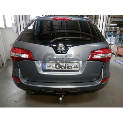 R092A GALIA Полностью оцинкованный фаркоп на Renault Koleos 2008-2016. Подрозетник убирается за бампер. Тип шара: A. Без выреза бампера. Нагрузки: 2000/100 кг, масса фаркопа 17,5 кг