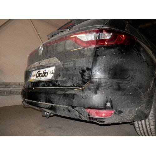 R098A GALIA Полностью оцинкованный фаркоп на Renault Megane GrandTour универсал 2016-. Подрозетник убирается за бампер. Тип шара: A. Невидимый вырез бампера. Нагрузки: 2000/80 кг, масса фаркопа 18,12 кг