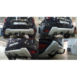 R115-A Лидер-плюс ТСУ для Renault Duster 4WD 2011-2015, 2015-2021, 2021-2022 (без выреза бампера), Renault Duster 2WD 2011-2015, 2015-2021, 2021-2022, Nissan Terrano 2014-2022 (требуется подрезка бампе