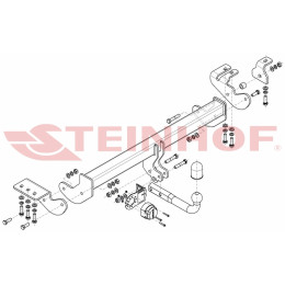 S-468 STEINHOF Фаркоп на SsangYong Actyon 2011-2015 без снятия и подрезки бампера. Тип шара: A. Нагрузки: 2400/100 кг, масса фаркопа 18,2 кг (без электрики в комплекте)