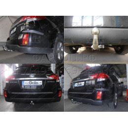 S102A GALIA Полностью оцинкованный фаркоп на Subaru Outback 2009-2015. Подрозетник убирается за бампер. Тип шара: A. Невидимый вырез бампера. Нагрузки: 2100/85 к