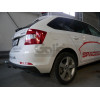 S104C GALIA Полностью оцинкованный фаркоп на Skoda Rapid лифтбек/универсал 2013-2020, 2020-2022, SEAT Toledo седан 2013-2018. Подрозетник убирается за бампер. Тип шара: C (горизонтальный съемный). Невидимый вырез бампера. Нагрузки: 1500/75 кг, масса фарко