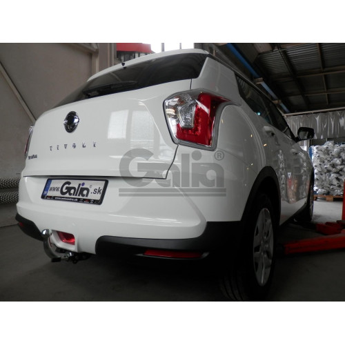 S128C GALIA Полностью оцинкованный фаркоп на SsangYong Tivoli дорестайлинг 2015-2018 (кроме 4WD), SsangYong XLV 2016-2018 (2WD, 4WD). Тип шара: C (горизонтальный съемный). Установка без снятия и выреза бампера. Нагрузки: 1600/85 кг, масса фаркопа 15,57 кг