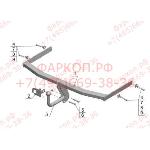 SK 09 AVTOS Фаркоп на Skoda Octavia лифтбек/универсал 2004-2013. Необходима подрезка бампера. Тип шара: A. Нагрузки: 1500/75 кг, масса фаркопа 18 кг (без электрики в комплекте)