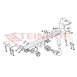 T-093 STEINHOF Фаркоп на Toyota Auris хетчбек 5 дверей 10/2012-2018 без снятия и подрезки бампера. Тип шара: AH (горизонтальное быстросъемное крепление шара на 