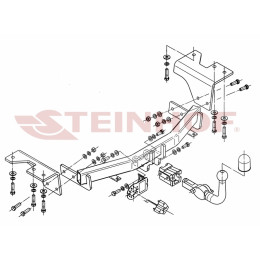 T-211 STEINHOF Фаркоп на Toyota Verso 2009-2013, 2013-2018 без подрезки бампера. Тип шара: AH (горизонтальное быстросъемное крепление шара на ключе). Нагрузки: 1500/60