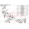 T110-F Лидер-плюс ТСУ для Toyota Land Cruiser 200 2007-2021, Lexus LX570 2007-2021, Lexus LX450d 2015-2021 без снятия и выреза бампера. Тип шара: F. Нагрузки: 2000/100 кг, масса фаркопа 19,86 кг (без электрики в комплекте)