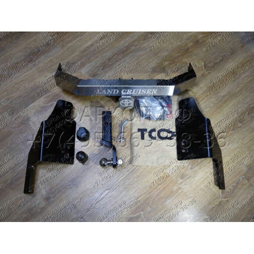 TCU00062 ТСС Фаркоп на Toyota Land Cruiser Prado 150 2009-2023 с накладкой с надписью Land Cruiser без подрезки бампера. Тип шара: E (шаровый узел под американский квадрат). Нагрузки: 1800/120 кг