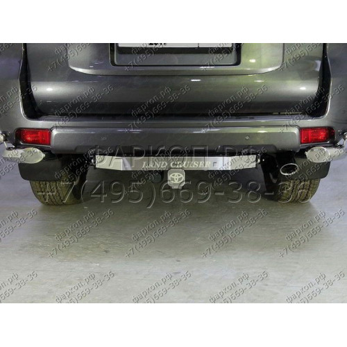 TCU00062 ТСС Фаркоп на Toyota Land Cruiser Prado 150 2009-2023 с накладкой с надписью Land Cruiser без подрезки бампера. Тип шара: E (шаровый узел под американский квадрат). Нагрузки: 1800/120 кг