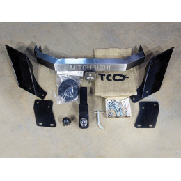 TCU00113 ТСС Фаркоп на Mitsubishi L200 2015-2019, 2019-2023 (с задним бампером) с накладкой с надписью Mitsubishi без подрезки бампера. Тип шара: E (шаровый узел под ам