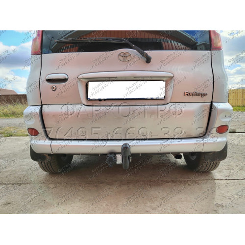H.T51.A HALTY Фаркоп на Toyota Funcargo 2WD 1999-2005, Toyota Yaris Verso 1999-2005. Возможно потребуется подрезка бампера. Тип шара: A. Нагрузки: 500/50 кг, масса фаркопа 12,2 кг