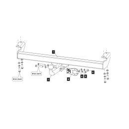 Y01 BALTEX Фаркоп на Toyota RAV4 XA10 1994-2000 без снятия и выреза бампера. Тип шара: A. Нагрузки: 1750/75 кг, масса фаркопа 14,5 кг (без электрики в комплекте)
