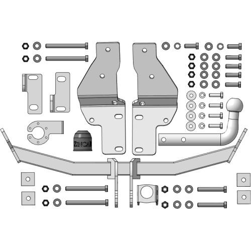 ZH103A ZINCAR Полностью оцинкованный фаркоп на Hyundai Santa Fe 2012-2018, Hyundai Grand Santa Fe 2014-2018, Kia Sorento 2012-2020, кроме Prime. Необходима подрезка бампера. Тип шара: A. Нагрузки: 1500/75 кг, масса фаркопа 16,9 кг (без электрики в комплек