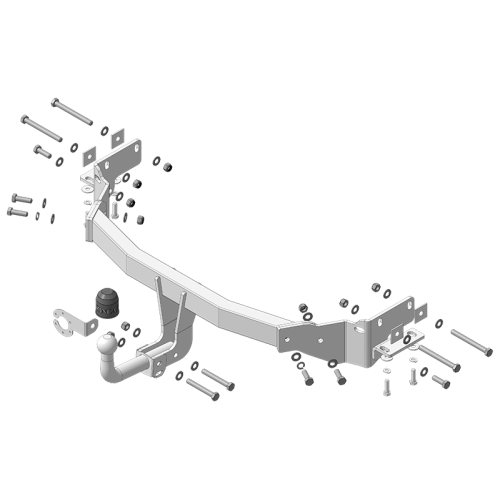 ZH103A ZINCAR Полностью оцинкованный фаркоп на Hyundai Santa Fe 2012-2018, Hyundai Grand Santa Fe 2014-2018, Kia Sorento 2012-2020, кроме Prime. Необходима подрезка бампера. Тип шара: A. Нагрузки: 1500/75 кг, масса фаркопа 16,9 кг (без электрики в комплек
