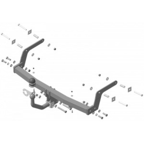 92107-A MOTODOR Фаркоп с оцинкованным шаром на Lada XRay 2016-2022, Lada X-Ray Cross 2018-2022 без выреза в бампере. Тип шара: A. Нагрузки: 900/75 кг, масса фаркопа 15 кг (без электрики в комплекте)