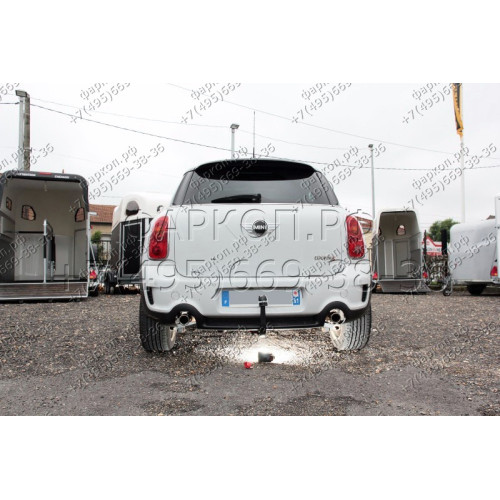 323097600001 WESTFALIA Фаркоп на MINI Countryman 4x4 2010-2017. Вертикальное быстросъемное крепление шара (снятие защищено ключом). Невидимый вырез в бампере. Нагрузки 1200/75 кг, масса фаркопа 21 кг