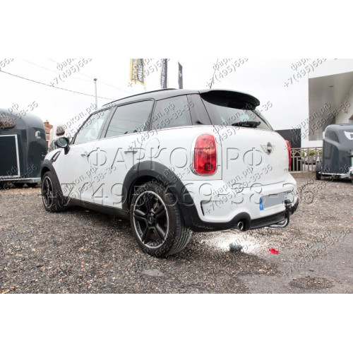 323097600001 WESTFALIA Фаркоп на MINI Countryman 4x4 2010-2017. Вертикальное быстросъемное крепление шара (снятие защищено ключом). Невидимый вырез в бампере. Нагрузки 1200/75 кг, масса фаркопа 21 кг