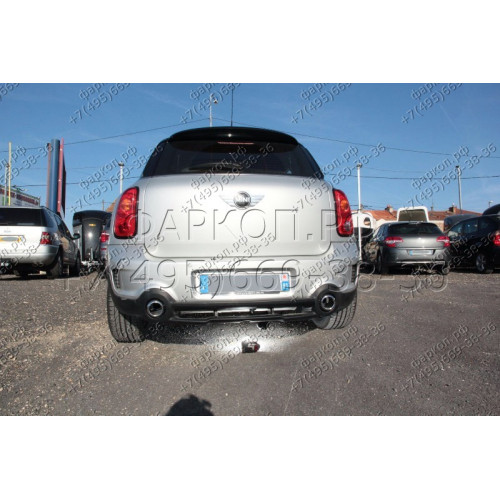 323097600001 WESTFALIA Фаркоп на MINI Countryman 4x4 2010-2017. Вертикальное быстросъемное крепление шара (снятие защищено ключом). Невидимый вырез в бампере. Нагрузки 1200/75 кг, масса фаркопа 21 кг