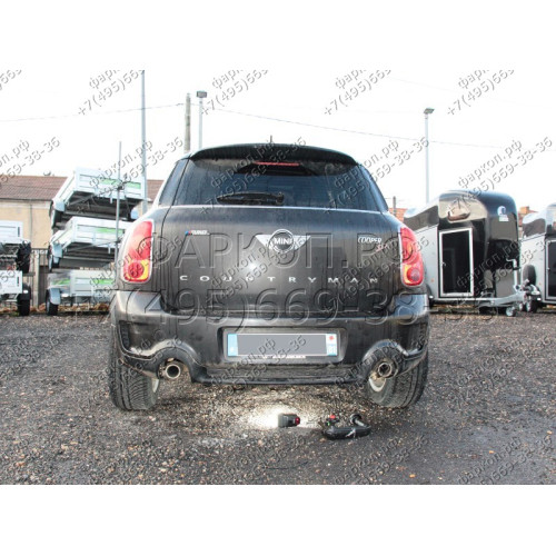323097600001 WESTFALIA Фаркоп на MINI Countryman 4x4 2010-2017. Вертикальное быстросъемное крепление шара (снятие защищено ключом). Невидимый вырез в бампере. Нагрузки 1200/75 кг, масса фаркопа 21 кг