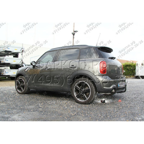 323097600001 WESTFALIA Фаркоп на MINI Countryman 4x4 2010-2017. Вертикальное быстросъемное крепление шара (снятие защищено ключом). Невидимый вырез в бампере. Нагрузки 1200/75 кг, масса фаркопа 21 кг