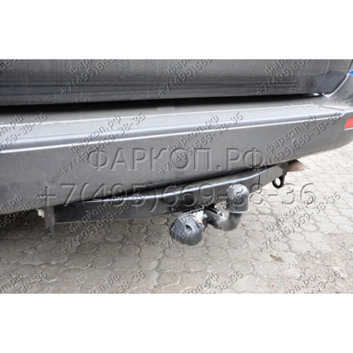 3032-A ORIS Фаркоп на Toyota Land Cruiser 100 VX 1998-2007, Lexus LX470 2003-2007 без выреза в бампере. Тип шара: A. Нагрузки: 1500/100 кг, масса фаркопа 20 кг (без электрики в комплекте)
