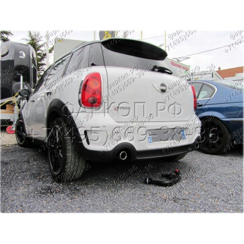 323097600001 WESTFALIA Фаркоп на MINI Countryman 4x4 2010-2017. Вертикальное быстросъемное крепление шара (снятие защищено ключом). Невидимый вырез в бампере. Нагрузки 1200/75 кг, масса фаркопа 21 кг