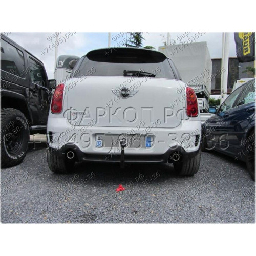 323097600001 WESTFALIA Фаркоп на MINI Countryman 4x4 2010-2017. Вертикальное быстросъемное крепление шара (снятие защищено ключом). Невидимый вырез в бампере. Нагрузки 1200/75 кг, масса фаркопа 21 кг