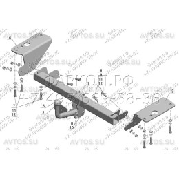 TY 18 AVTOS Фаркоп на Toyota Corolla седан 2007-2013. Необходима подрезка бампера. Тип шара: A. Нагрузки: 1350/75 кг, масса фаркопа 20,5 кг (без электрики в комплект