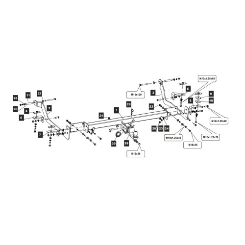 07902232 BALTEX Фаркоп на Citroen Jumper L4 2006-, Peugeot Boxer L4 2006-, FIAT Ducato L4 2006-, Opel Movano C L4 2021-. Невидимая подрезка бампера. Тип шара: E. Нагрузки: 2000/100 кг, масса фаркопа 27,9 кг (без электрики в комплекте)