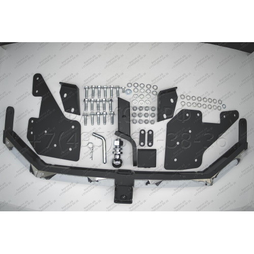 THI-15-991124.00 PT GROUP Фаркоп с нержавеющей накладкой на Sollers ST6 2023-, Sollers ST8 2025-, Toyota Hilux 2015-, JAC T6 2015-, JAC T8 2023-, JAC T8 Pro 2023- без подрезки бампера. Тип шара: E (легкосъемный шар под квадрат). Нагрузки: 3500/140 кг, мас