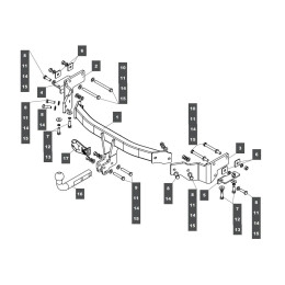 109166 BALTEX Фаркоп на Kia Sorento 2012-2020, Hyundai Santa Fe 2012-2018, Hyundai Grand Santa Fe 2014-2018. Невидимая подрезка бампера. Тип шара: A. Нагрузки: 2000/100 кг, масса фаркопа 17,1 к