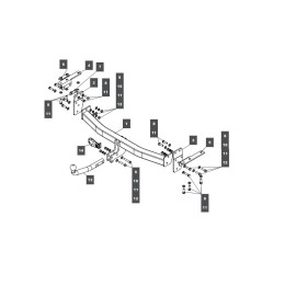 159347 BALTEX Фаркоп на Nissan X-Trail T32 2014-2022 без выреза в бампере. Тип шара: A. Нагрузки: 2000/100 кг, масса фаркопа 20,3 кг (без электрики в комплекте)