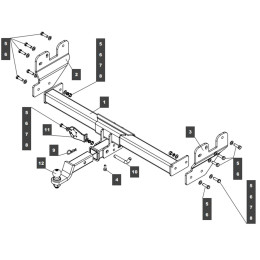 169367 BALTEX Фаркоп на Isuzu D-MAX 2021- без снятия и выреза бампера. Тип шара: E. Нагрузки: 3500/120 кг, масса фаркопа 33,1 кг (без электрики в комплекте)